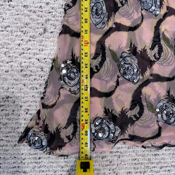 Catherine Malandrino Silk print dress with sequins size S - Picture 9 of 11